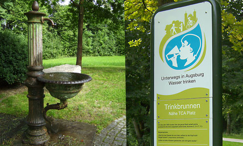 Logo und Tafel Trinkwasserbrunnen